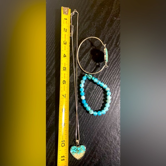 Like New 3 piece Set Silver, Turquoise,&sand color to support our oceans- - Picture 6 of 6